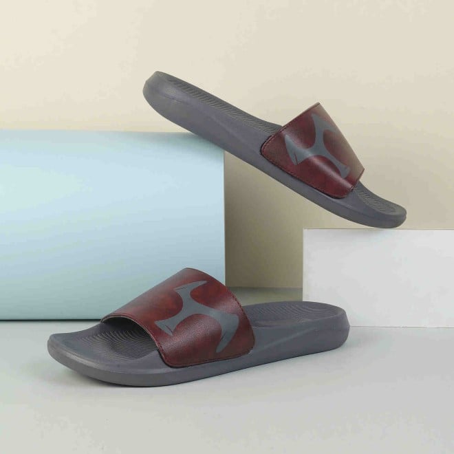 Mochi Men Maroon Casual Slippers & Flip Flops (SKU: 207-28-44-42)