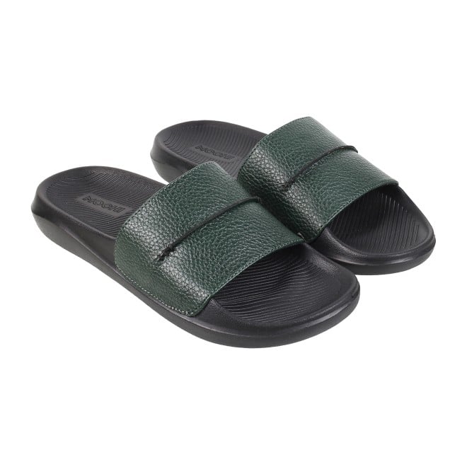 Mochi Men Green Casual Slippers