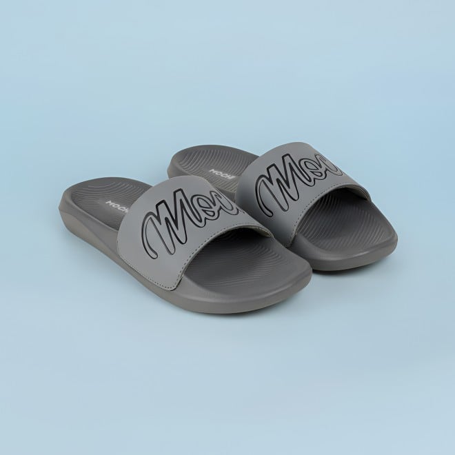 Mochi Men Grey Casual Slippers