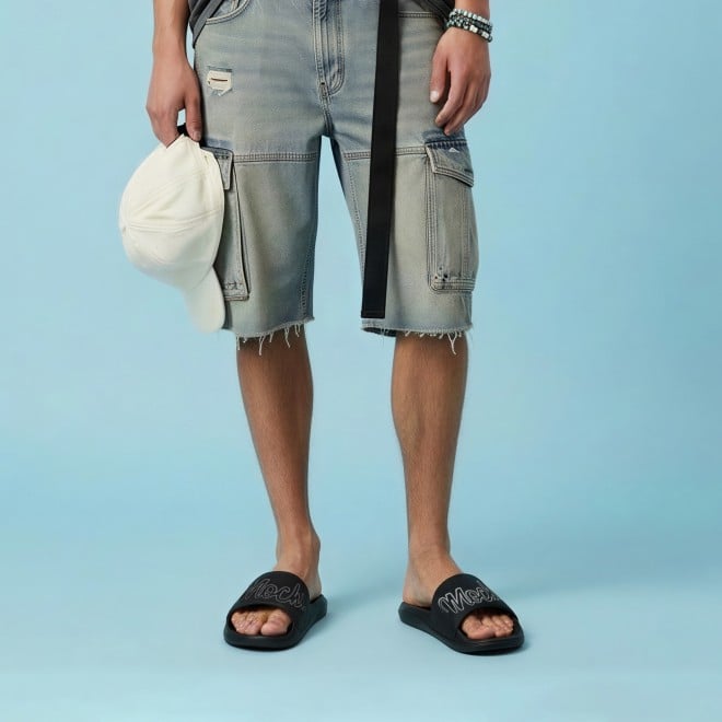 Mochi Men Black Casual Slippers (SKU: 207-68-11-40)