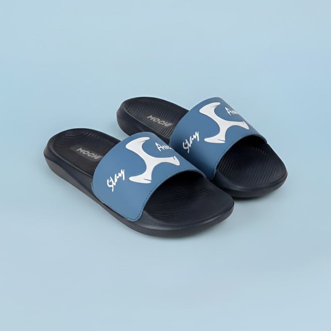 Mochi Men Blue Casual Slippers