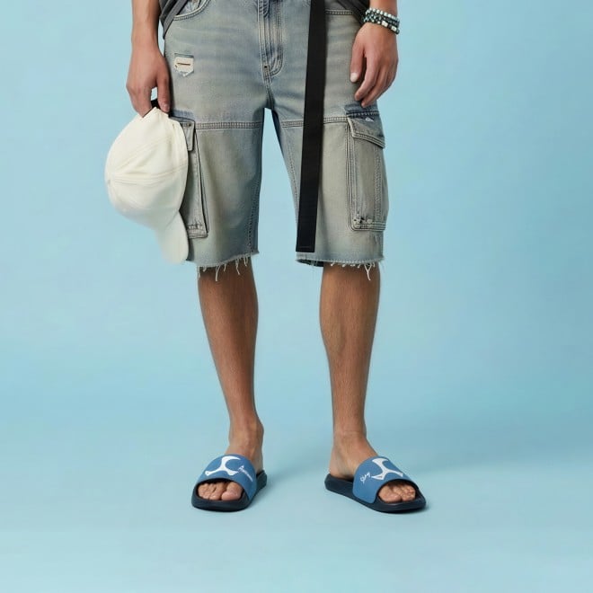 Mochi Men Blue Casual Slippers (SKU: 207-69-45-40)