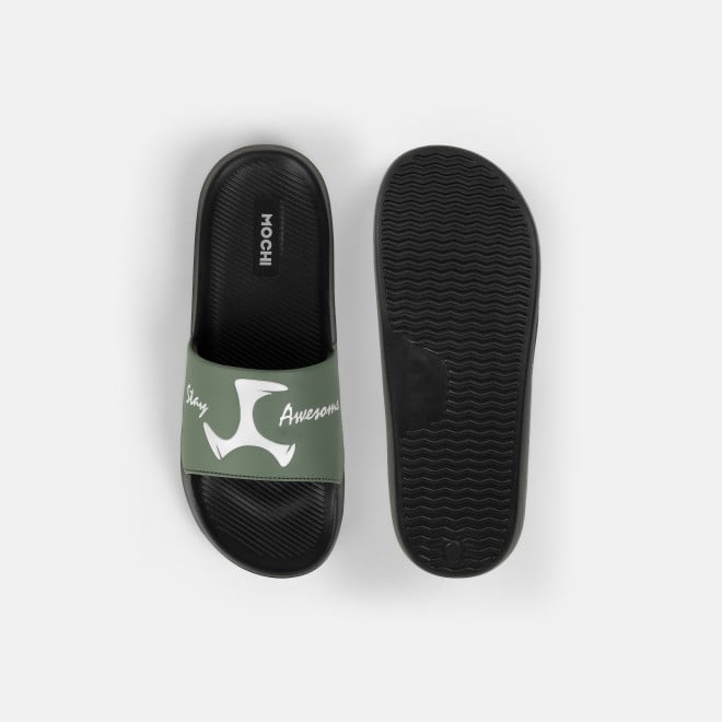 Mochi Men Green Casual Slippers (SKU: 207-69-21-40)