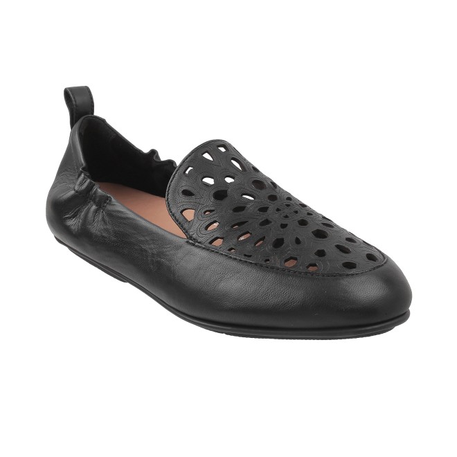 Fitflop Floral Laser Cut Leather Loafers (SKU: 228-206-11-3)