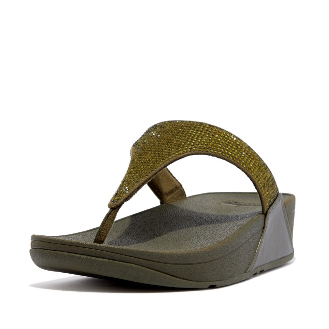 FITFLOP Lulu Shimmer Cross Slide Sandal Womens Size 9 Brown Gold Faux  Leather | SidelineSwap