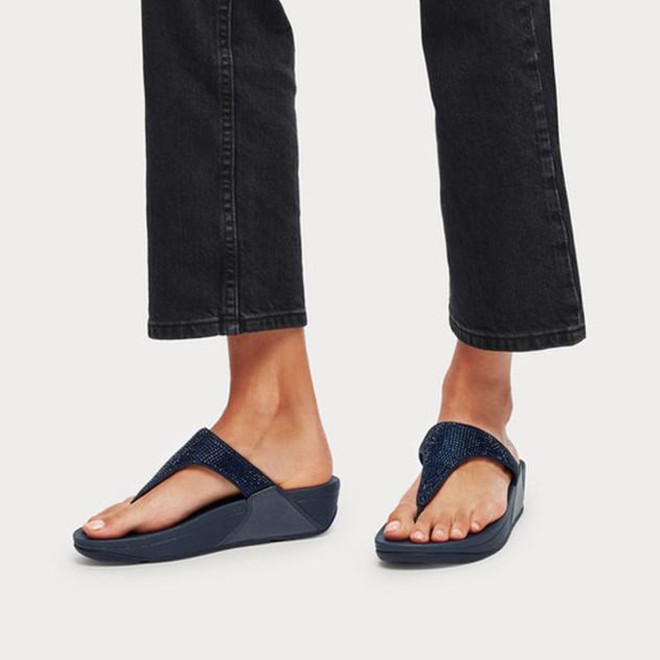 FitFlop Lulu Crystal Embellished Toe-Post Midnight Navy Sandals | Free  Express Shipping Orders Over $120 – Bstore