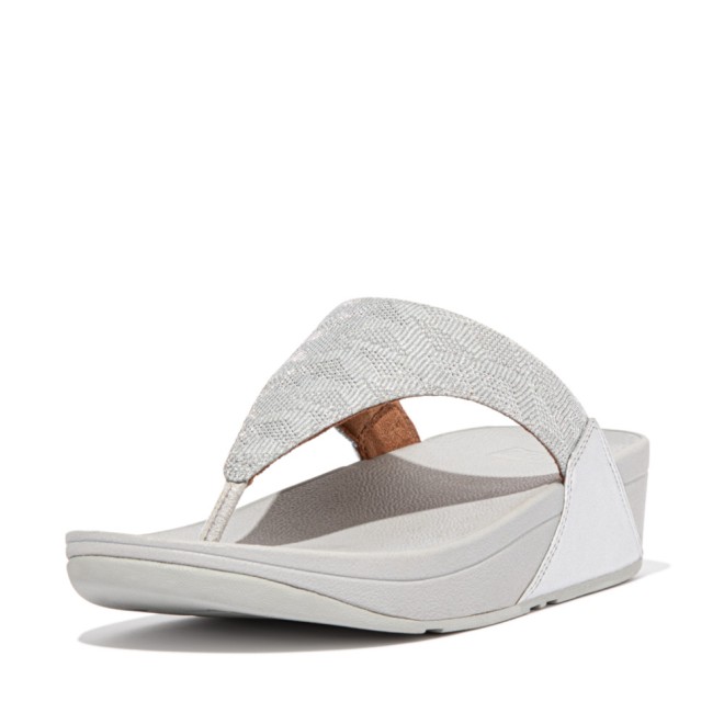 FitFlop Women's Fino Sparkle Toe-Post Sandals – White | Charlies