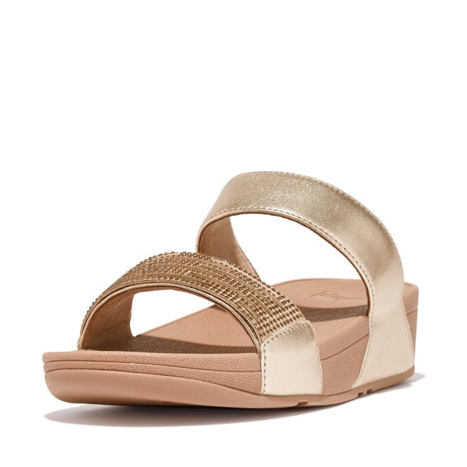 Fitflop Lulu Lasercrystal Leather Slides (SKU: 228-247-51-6)