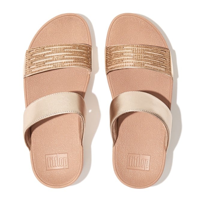 Fitflop Lulu Lasercrystal Leather Slides (SKU: 228-247-51-6)