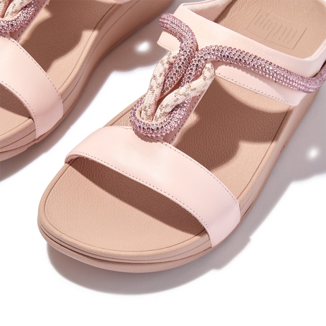 Fitflop Fino Crystal-Cord Leather Slides (SKU: 228-317-78-6)