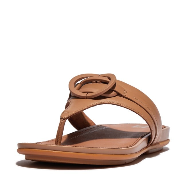 Fitflop Gracie Rubber-Circlet Leather Toe-Post Sandals (SKU: 228-320-10-5)