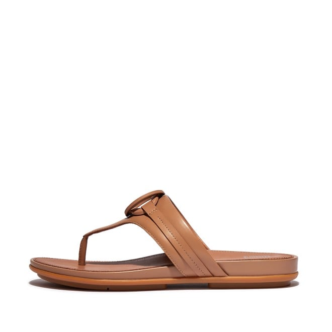 Fitflop Gracie Rubber-Circlet Leather Toe-Post Sandals