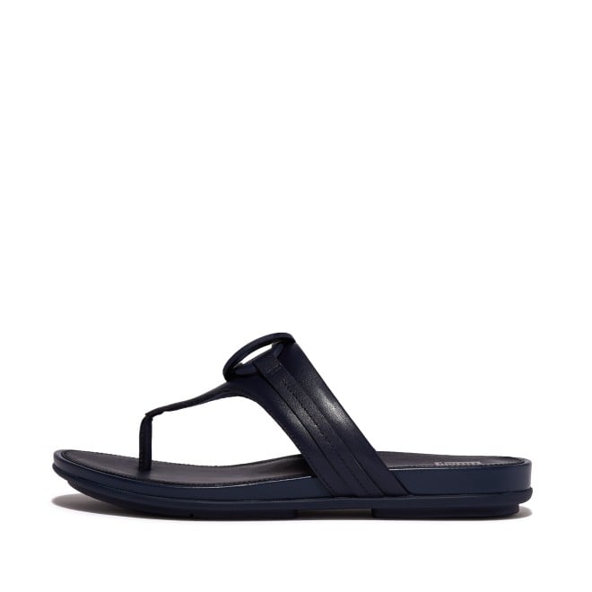 Fitflop Gracie Rubber-Circlet Leather Toe-Post Sandals (SKU: 228-320-17-5)