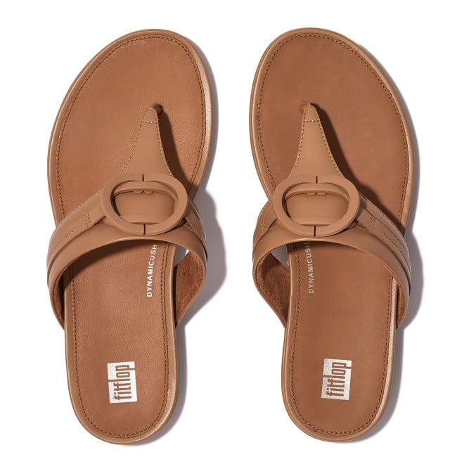 Fitflop Gracie Rubber-Circlet Leather Toe-Post Sandals (SKU: 228-320-10-5)