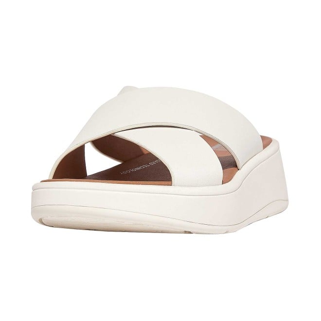 Fitflop F-Mode Leather Flatform Cross Slides (SKU: 228-331-16-6)