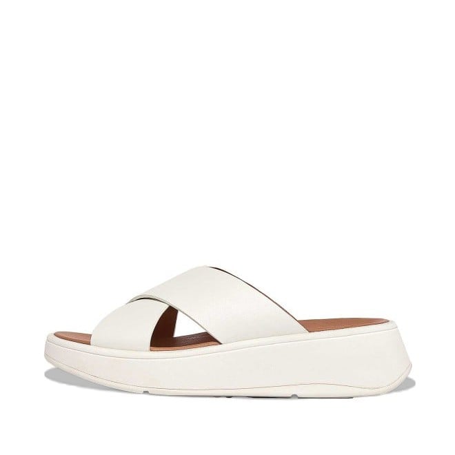 Fitflop F-Mode Leather Flatform Cross Slides (SKU: 228-331-16-6)