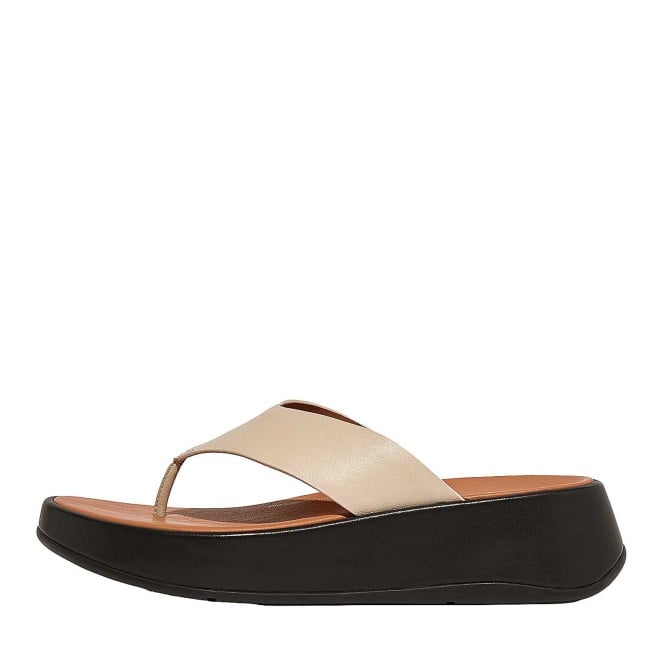 Fitflop F-Mode Leather Flatform Toe-Post Sandals