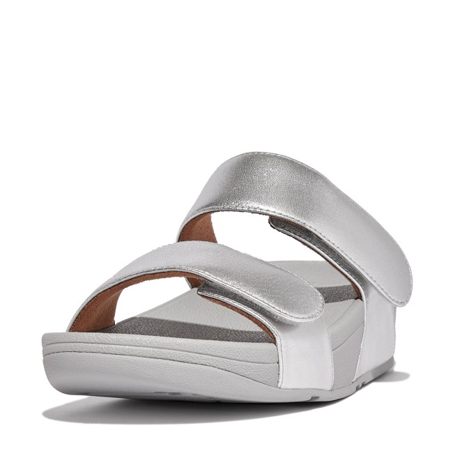 Fitflop Lulu Adjustable Leather Slides (SKU: 228-339-27-8)