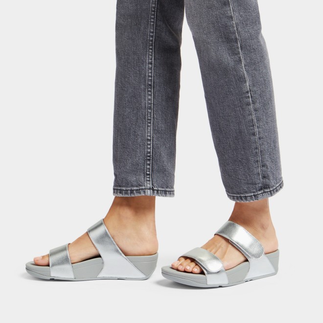 Fitflop Lulu Adjustable Leather Slides (SKU: 228-339-27-8)