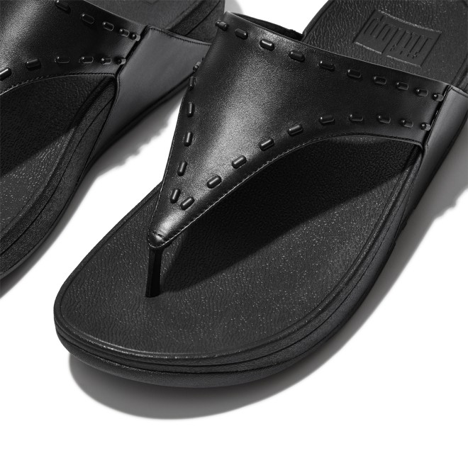 Fitflop Lulu Rubber-Stud Leather Toe-Post Sandals (SKU: 228-340-11-3)