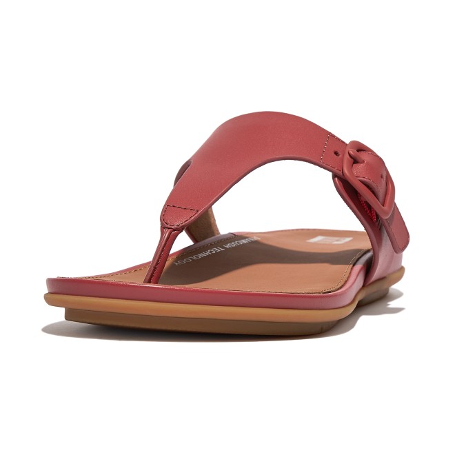 Fitflop Rubber-Buckle Leather Toe-Post Sandals (SKU: 228-341-18-4)