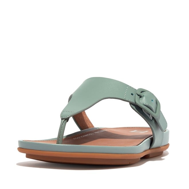 Fitflop Gracie Rubber-Buckle Leather Toe-Post Sandals (SKU: 228-341-32-5)