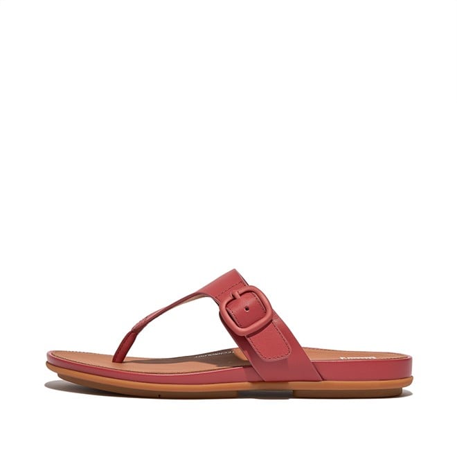 Fitflop Rubber-Buckle Leather Toe-Post Sandals