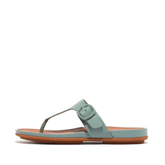 Fitflop Gracie Rubber-Buckle Leather Toe-Post Sandals