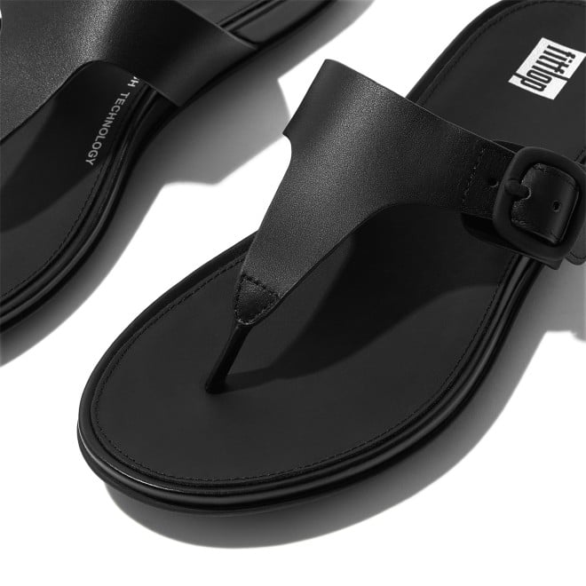 Fitflop Gracie Rubber-Buckle Leather Toe-Post Sandals (SKU: 228-341-11-3)