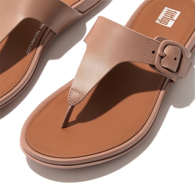 Fitflop Gracie Rubber-Buckle Leather Toe-Post Sandals (SKU: 228-341-20-3)
