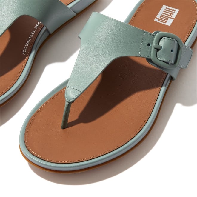 Fitflop Gracie Rubber-Buckle Leather Toe-Post Sandals (SKU: 228-341-32-5)