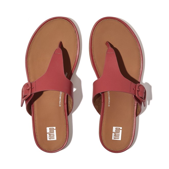 Fitflop Rubber-Buckle Leather Toe-Post Sandals (SKU: 228-341-18-4)