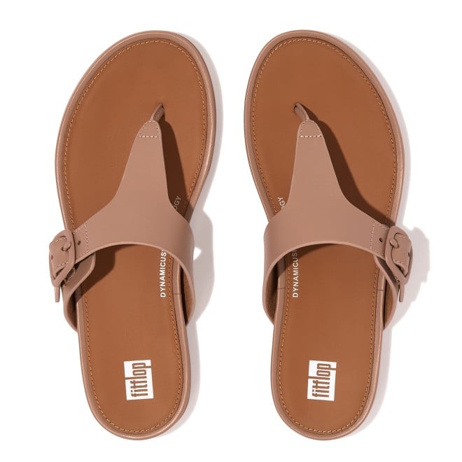 Fitflop Gracie Rubber-Buckle Leather Toe-Post Sandals (SKU: 228-341-20-3)