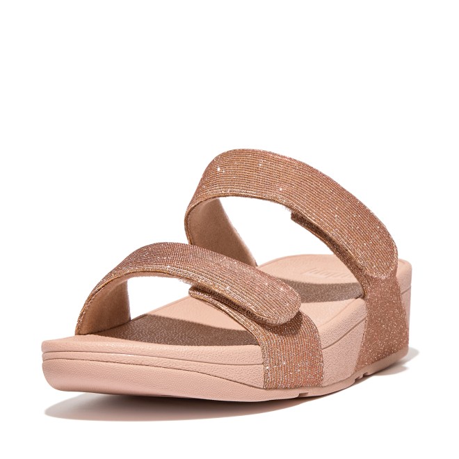 Fitflop Lulu Adjustable Shimmerlux Slides (SKU: 228-346-52-4)