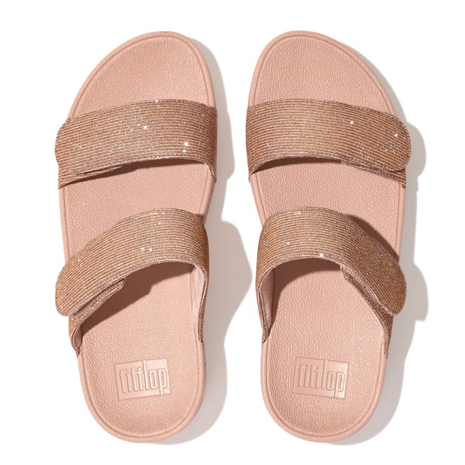 Fitflop Lulu Adjustable Shimmerlux Slides (SKU: 228-346-52-4)