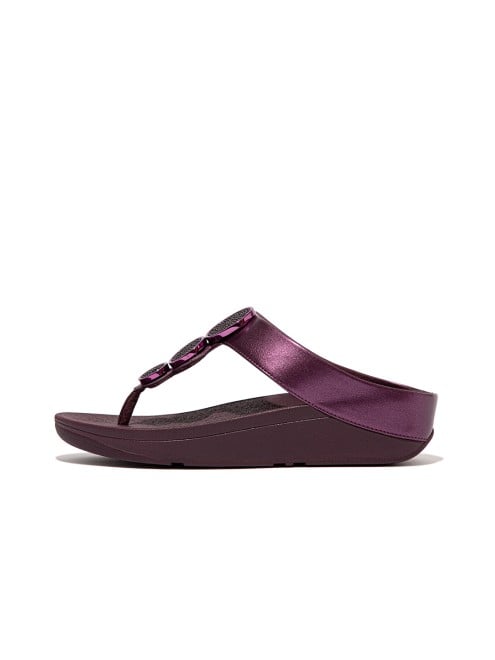 Fitflop Halo Bead-Circle Metallic Toe-Post Sandals
