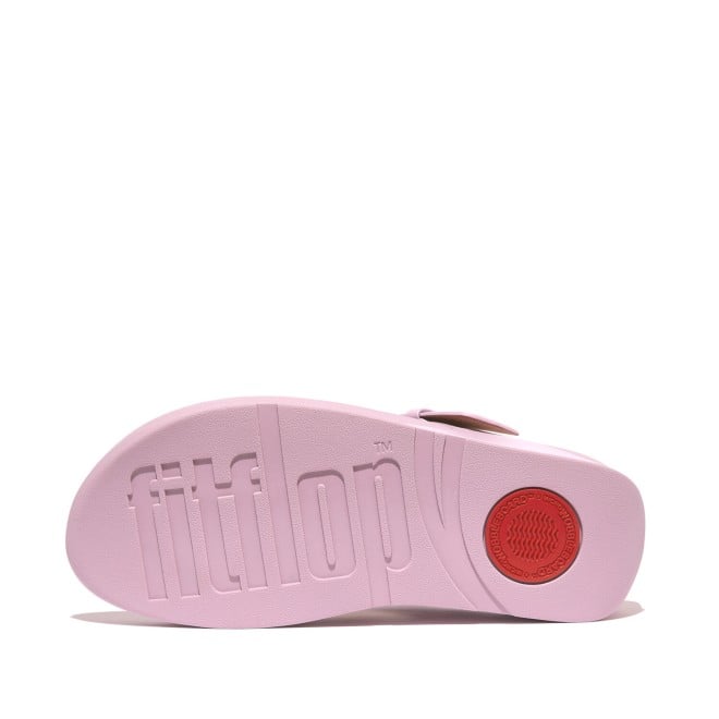 Fitflop Lulu Covered-Buckle Raw-Edge Leather Toe-Thongs (SKU: 228-372-26-4)