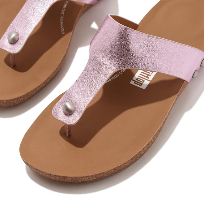 Fitflop Iqushion Metallic-Leather Toe-Post Sandals (SKU: 228-379-24-3)