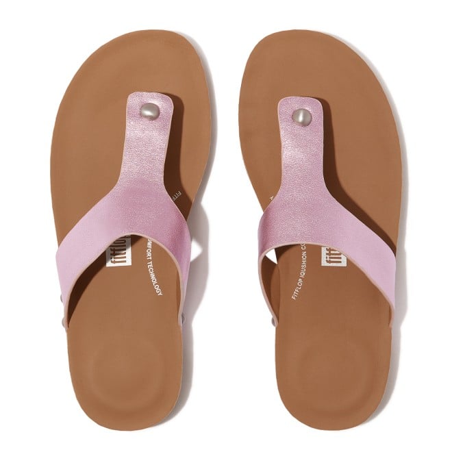 Fitflop Iqushion Metallic-Leather Toe-Post Sandals (SKU: 228-379-24-3)