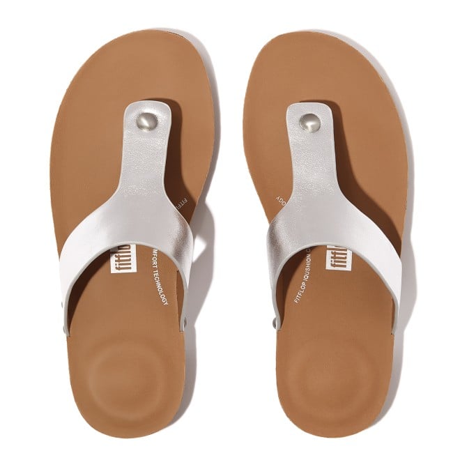 Fitflop Iqushion Metallic-Leather Toe-Post Sandals (SKU: 228-379-27-3)