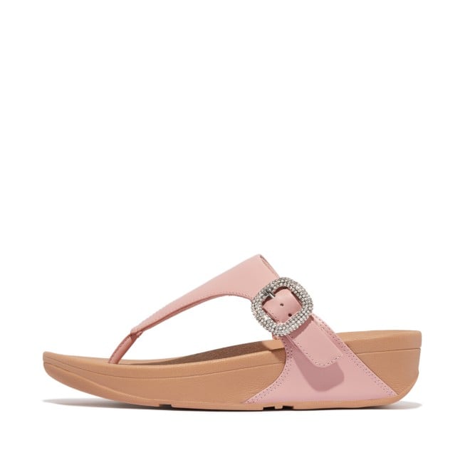 Fitflop Lulu Crystal-Buckle Leather Toe-Post Sandals