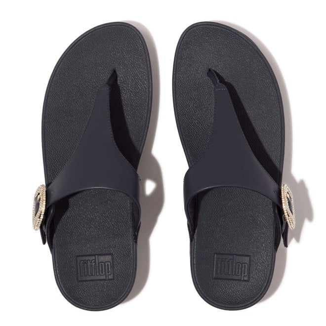 Fitflop Lulu Crystal-Buckle Leather Toe-Post Sandals (SKU: 228-381-17-3)