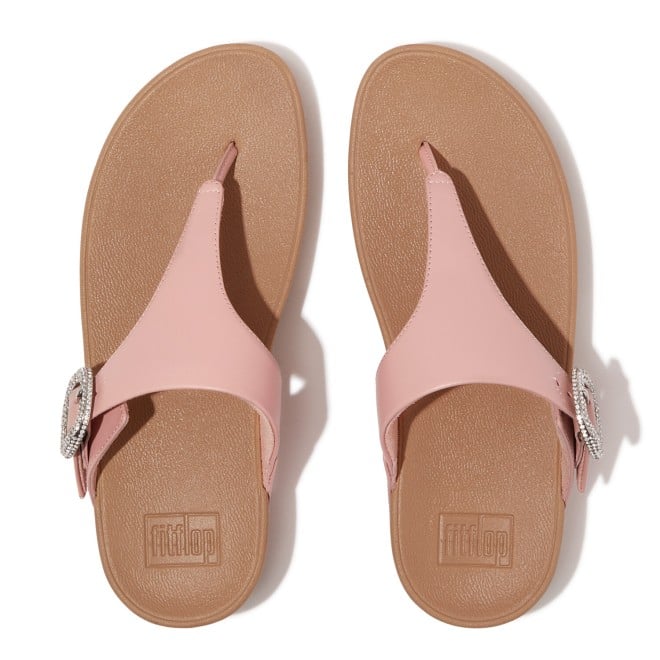 Fitflop Lulu Crystal-Buckle Leather Toe-Post Sandals (SKU: 228-381-24-3)