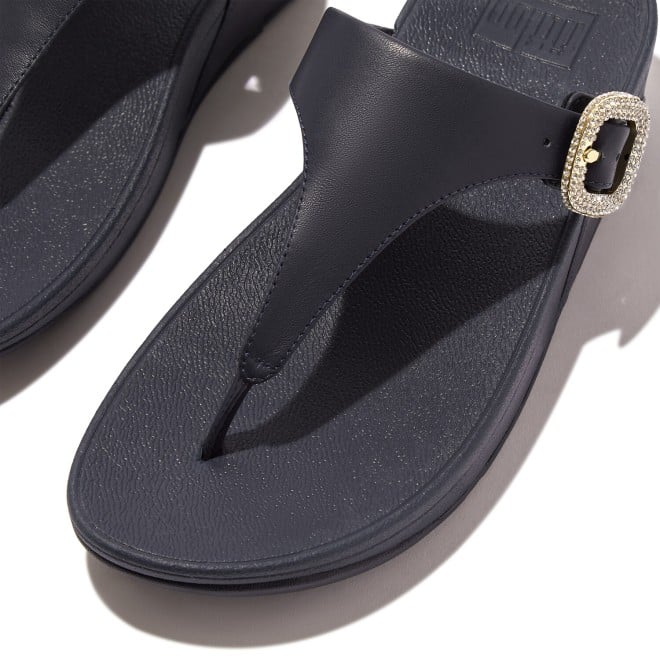 Fitflop Lulu Crystal-Buckle Leather Toe-Post Sandals (SKU: 228-381-17-3)