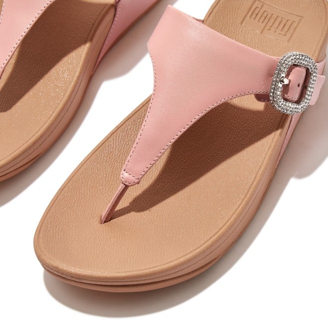 Fitflop Lulu Crystal-Buckle Leather Toe-Post Sandals (SKU: 228-381-24-3)