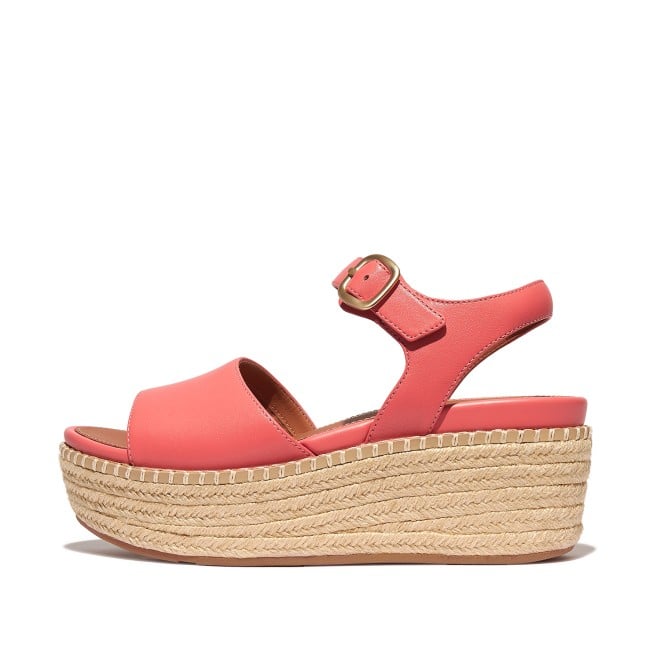 Fitflop Eloise Espadrille Leather Back-Strap Wedge Sandals