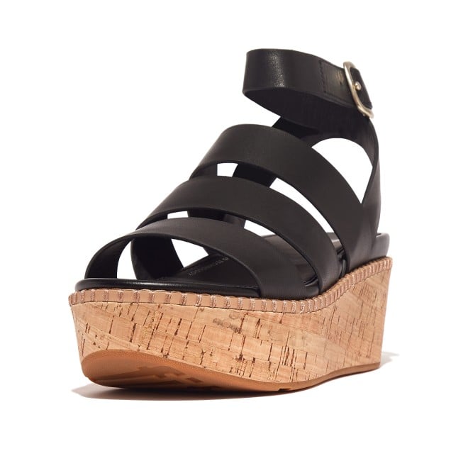 Fitflop Eloise Leather Cork Strappy Wedge Sandals (SKU: 228-388-11-3)