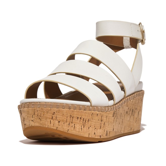 Fitflop Eloise Leather Cork Strappy Wedge Sandals (SKU: 228-388-16-5)