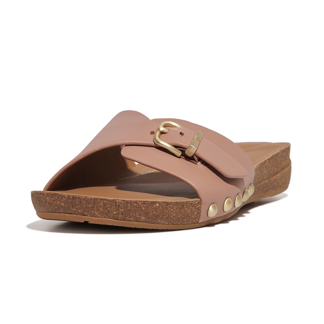 Fitflop Iqushion Adjustable Buckle Leather Slides (SKU: 228-390-20-4)