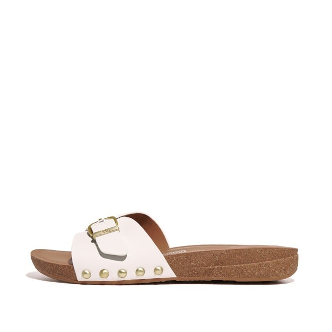 Fitflop Iqushion Adjustable Buckle Leather Slides (SKU: 228-390-16-5)